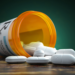 Prescription bottle of pills