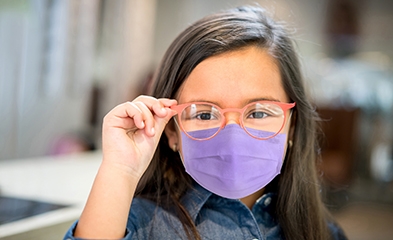 Child wearing mask