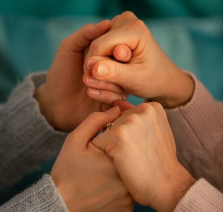 holding hands